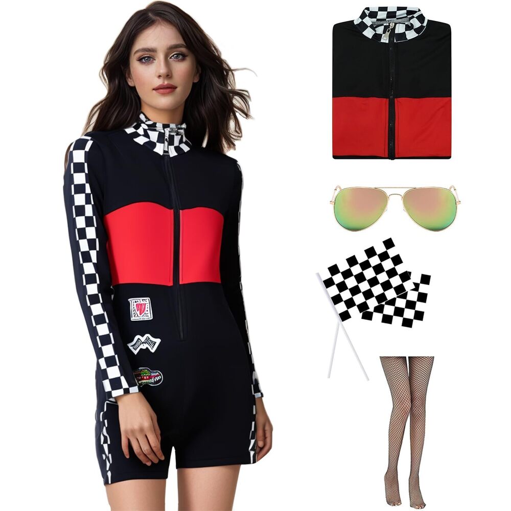 2305 Racer-Costume -Race Car Driver-Jumpsuit, Sexy Racer Jumper Bodysuit